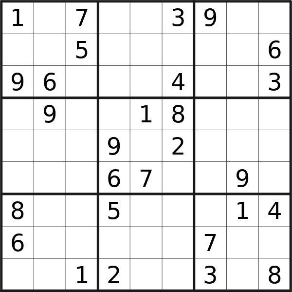 Sudoku puzzle for <br />Tuesday, 30th of January 2024