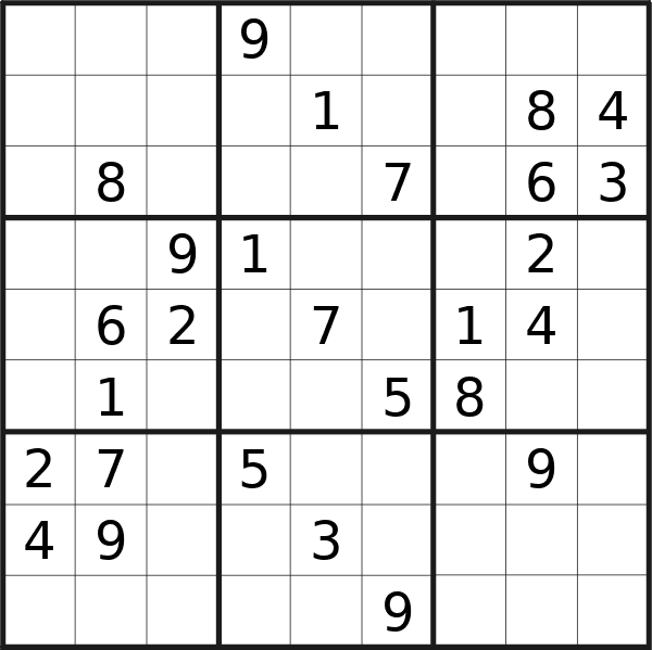Sudoku puzzle for <br />Friday, 2nd of February 2024