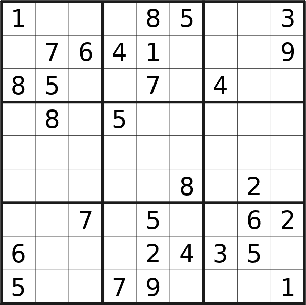 Sudoku puzzle for <br />Monday, 5th of February 2024