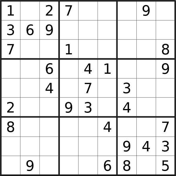 Sudoku puzzle for <br />Tuesday, 6th of February 2024