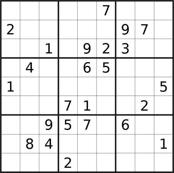 Sudoku puzzle for <br />Wednesday, 7th of February 2024