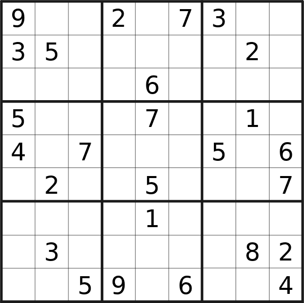 Sudoku puzzle for <br />Sunday, 11th of February 2024