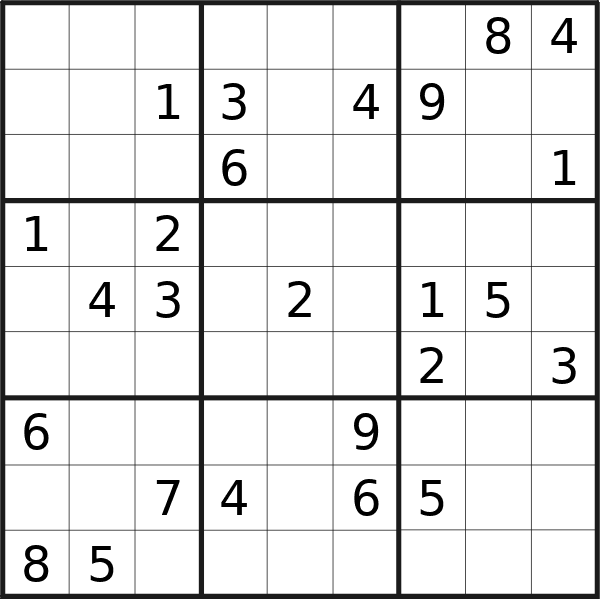 Sudoku puzzle for <br />Wednesday, 14th of February 2024