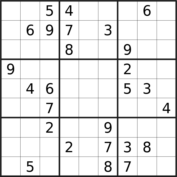 Sudoku puzzle for <br />Thursday, 29th of February 2024