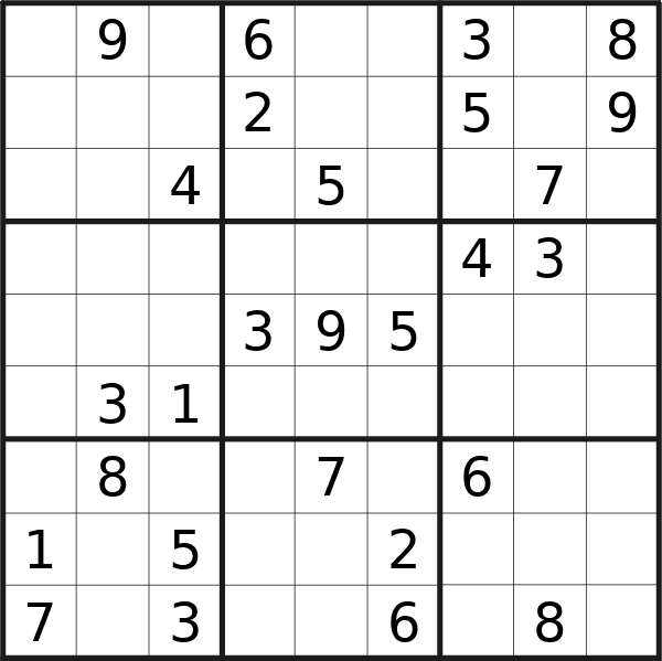 Sudoku puzzle for <br />Sunday, 10th of March 2024