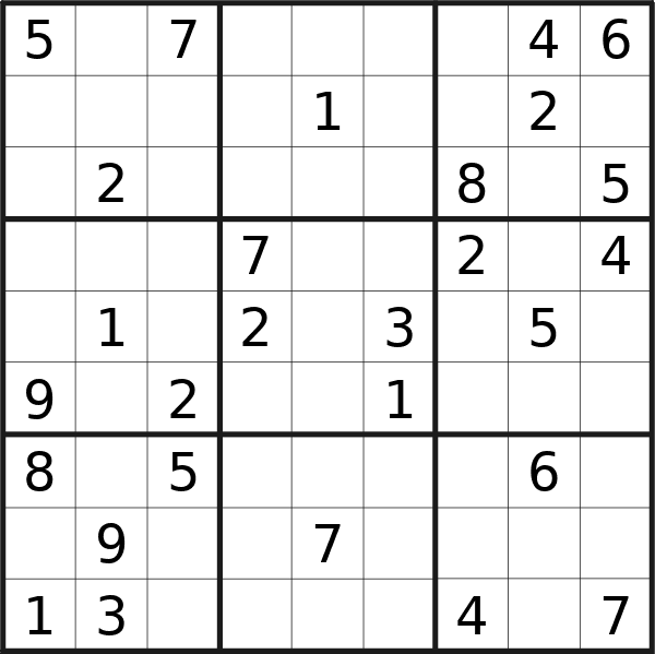 Sudoku puzzle for <br />Tuesday, 12th of March 2024