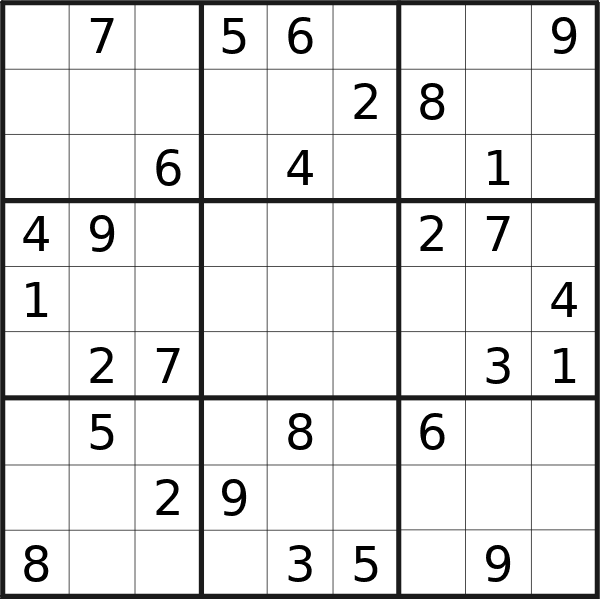 Sudoku puzzle for <br />Friday, 15th of March 2024