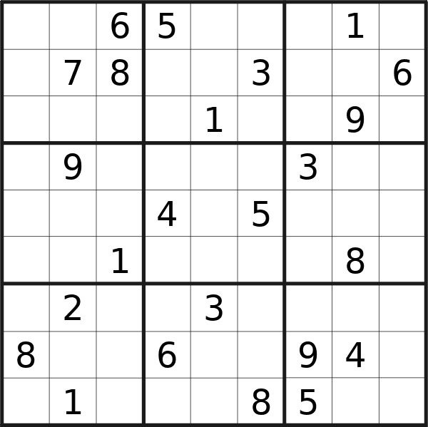 Sudoku puzzle for <br />Friday, 22nd of March 2024
