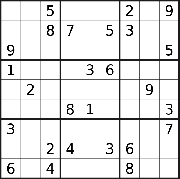 Sudoku puzzle for <br />Saturday, 23rd of March 2024