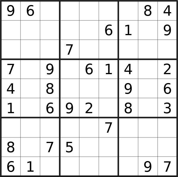 Sudoku puzzle for <br />Tuesday, 26th of March 2024