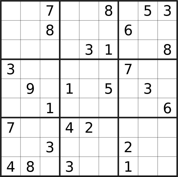 Sudoku puzzle for <br />Thursday, 28th of March 2024