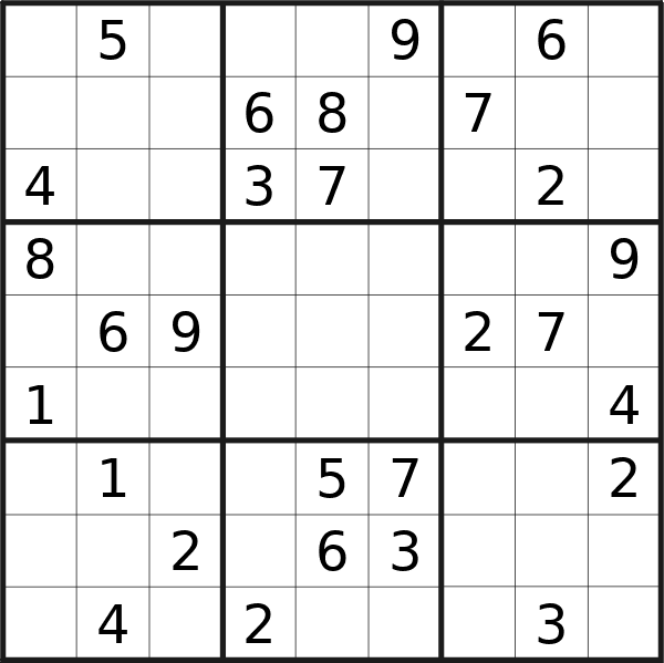 Sudoku puzzle for <br />Monday, 8th of April 2024