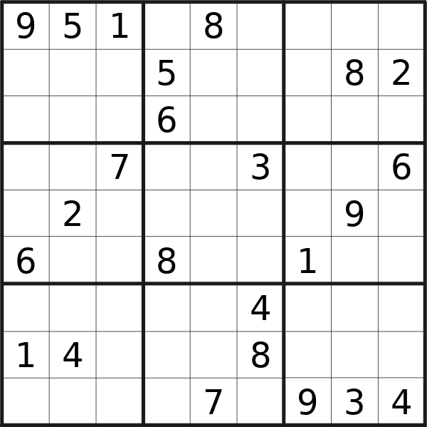 Sudoku puzzle for <br />Saturday, 13th of April 2024