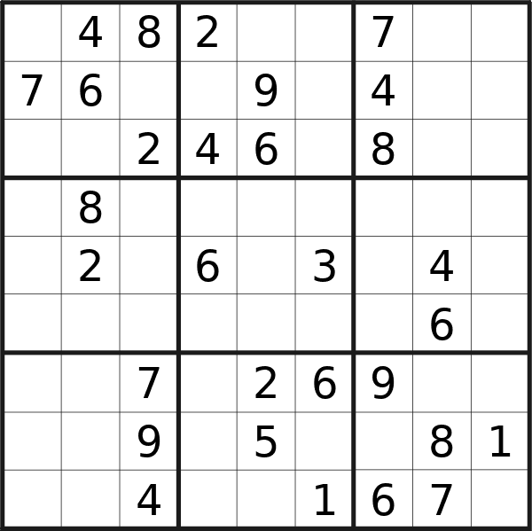 Sudoku puzzle for <br />Saturday, 20th of April 2024
