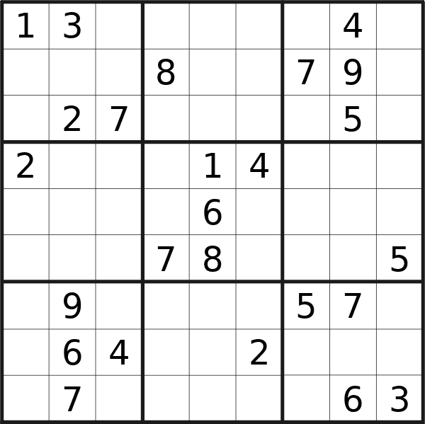 Sudoku puzzle for <br />Tuesday, 23rd of April 2024
