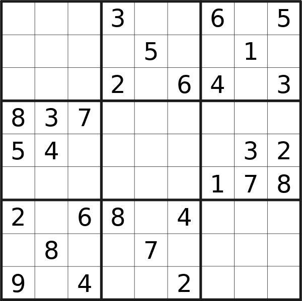 Sudoku puzzle for <br />Sunday, 28th of April 2024