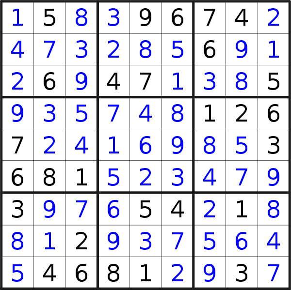 Sudoku solution for puzzle published on Tuesday, 15th of October 2019