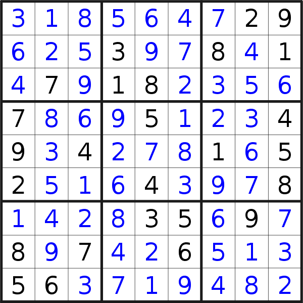 Sudoku solution for puzzle published on Thursday, 14th of November 2019