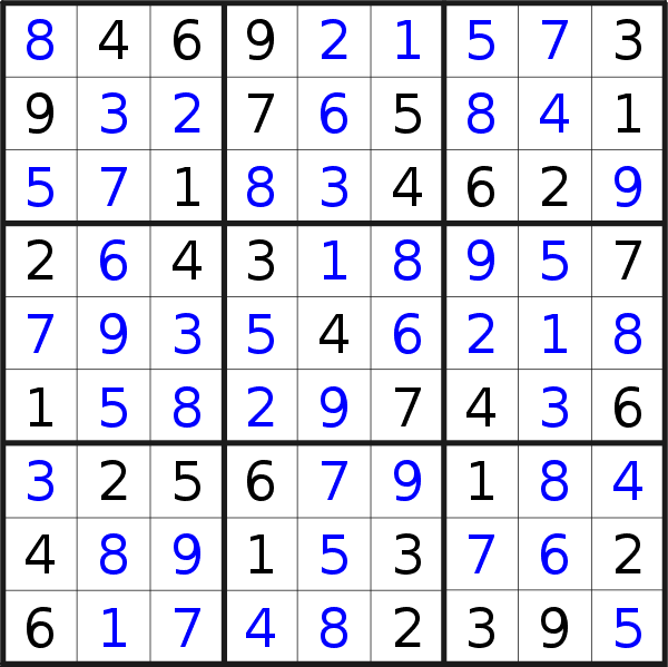 Sudoku solution for puzzle published on Tuesday, 10th of December 2019