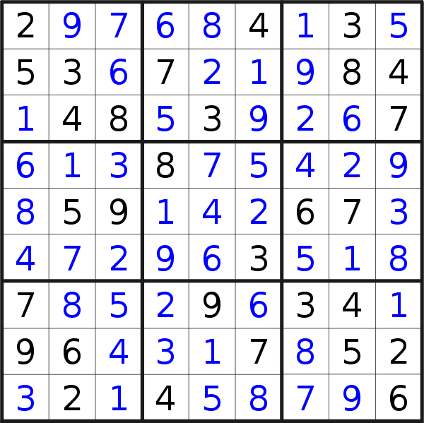 Sudoku solution for puzzle published on Saturday, 14th of December 2019