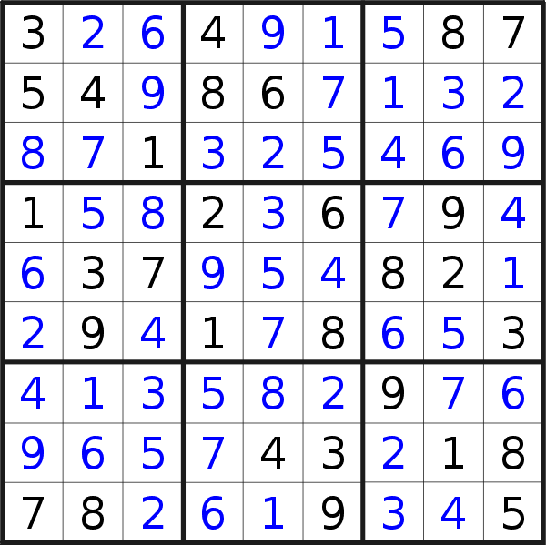 Sudoku solution for puzzle published on Wednesday, 29th of April 2020