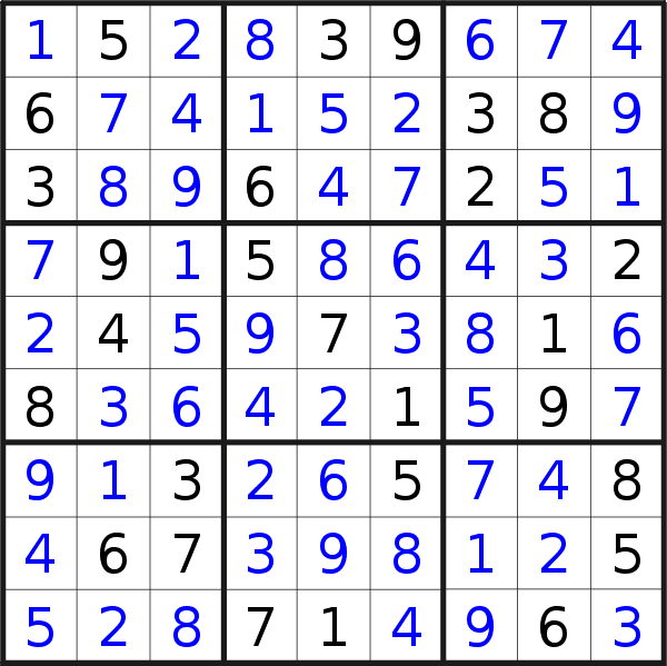 Sudoku solution for puzzle published on Saturday, 2nd of May 2020