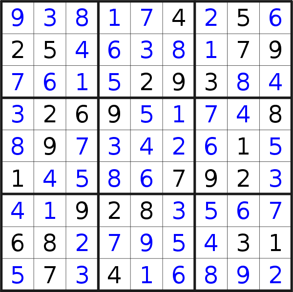 Sudoku solution for puzzle published on Monday, 4th of May 2020