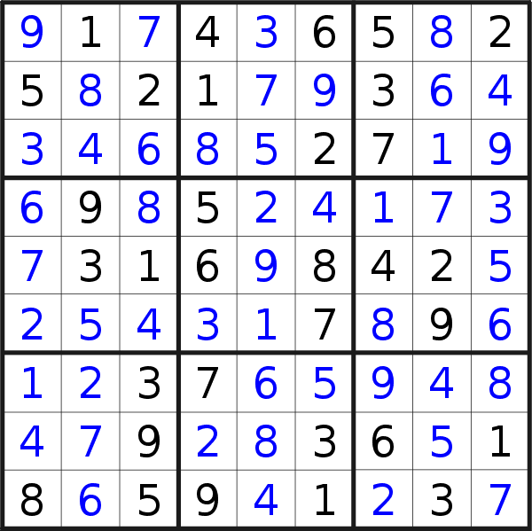 Sudoku solution for puzzle published on Tuesday, 12th of May 2020