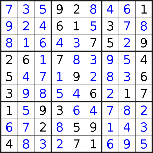 Sudoku solution for puzzle published on Wednesday, 13th of May 2020