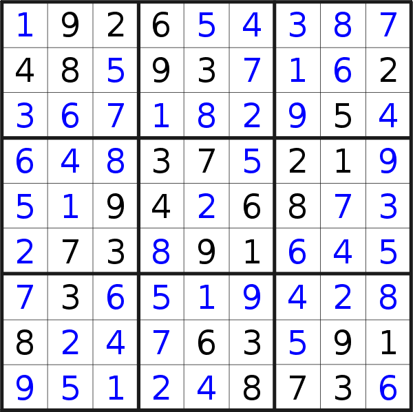 Sudoku solution for puzzle published on Wednesday, 27th of May 2020