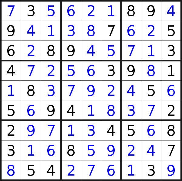 Sudoku solution for puzzle published on Tuesday, 2nd of June 2020
