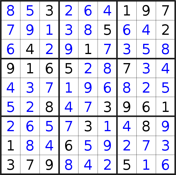 Sudoku solution for puzzle published on Saturday, 6th of June 2020