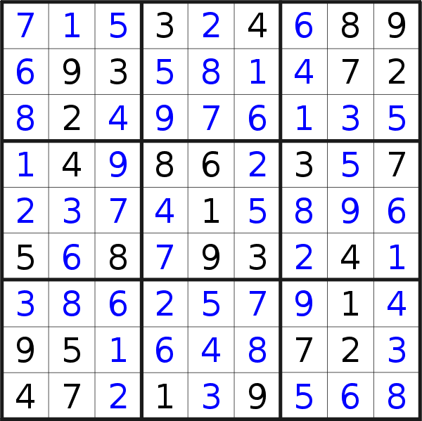 Sudoku solution for puzzle published on Tuesday, 9th of June 2020