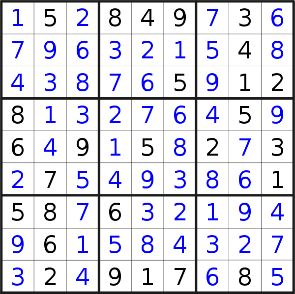 Sudoku solution for puzzle published on Wednesday, 10th of June 2020