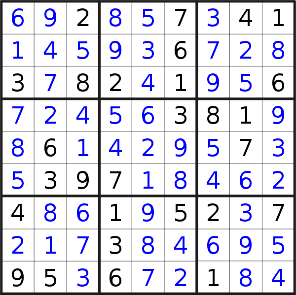 Sudoku solution for puzzle published on Tuesday, 16th of June 2020