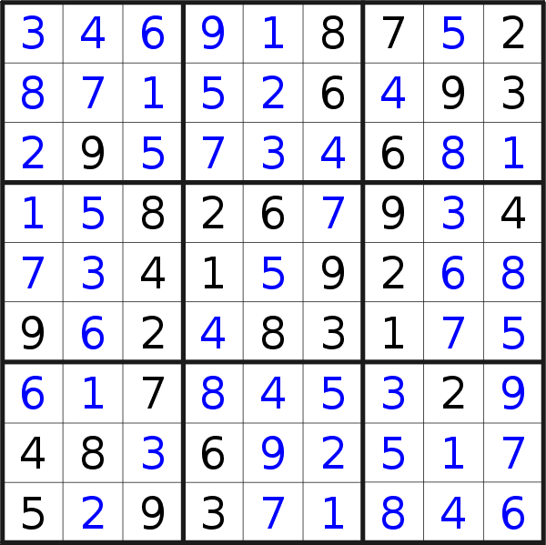 Sudoku solution for puzzle published on Thursday, 25th of June 2020
