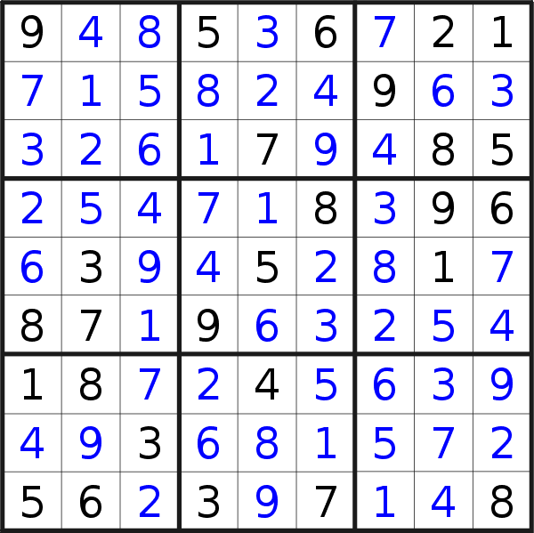 Sudoku solution for puzzle published on Tuesday, 30th of June 2020