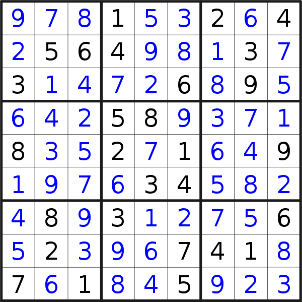 Sudoku solution for puzzle published on Friday, 3rd of July 2020