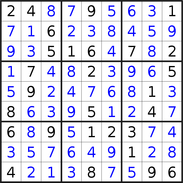 Sudoku solution for puzzle published on Saturday, 11th of July 2020