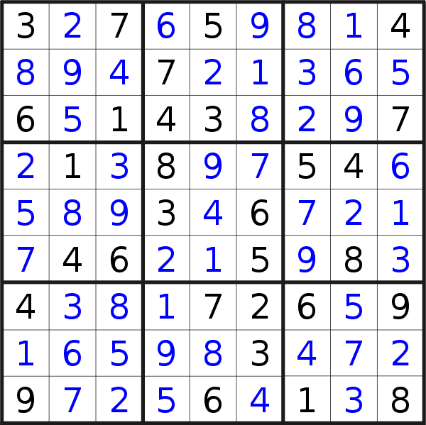 Sudoku solution for puzzle published on Wednesday, 15th of July 2020