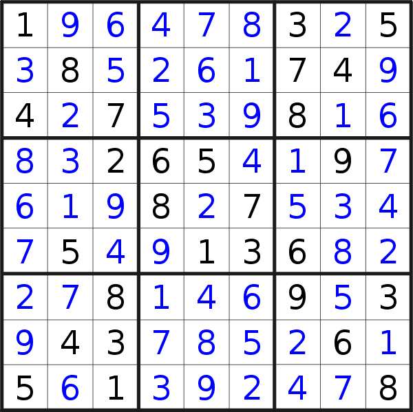 Sudoku solution for puzzle published on Thursday, 16th of July 2020