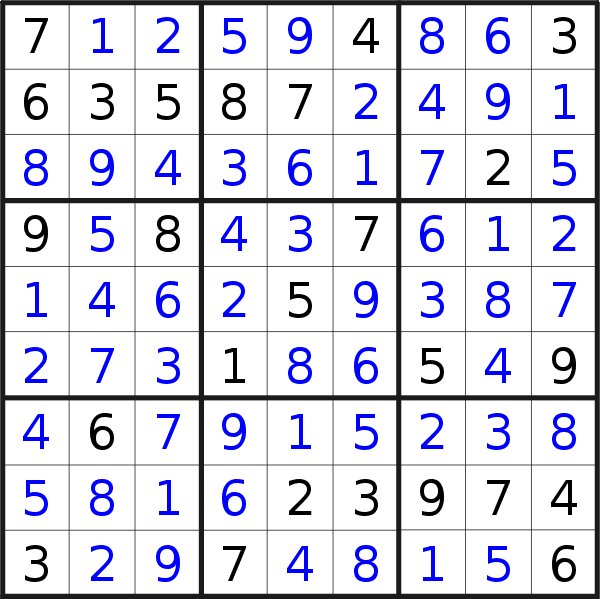 Sudoku solution for puzzle published on Wednesday, 22nd of July 2020