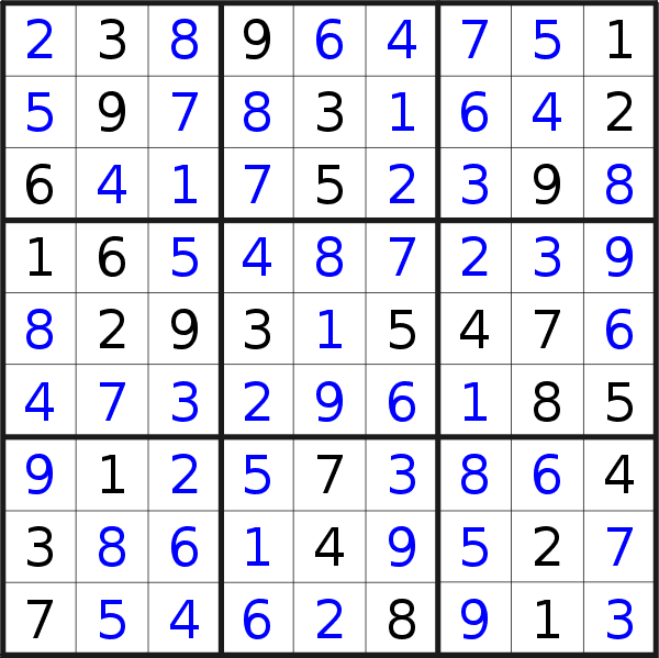 Sudoku solution for puzzle published on Saturday, 25th of July 2020
