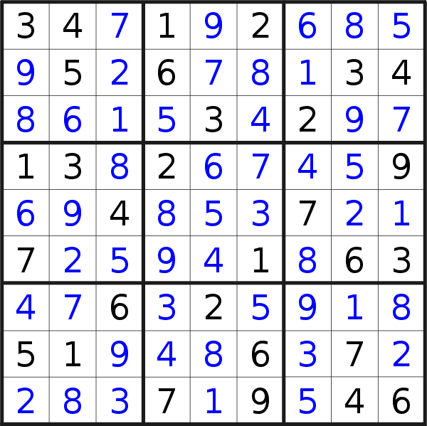 Sudoku solution for puzzle published on Thursday, 30th of July 2020