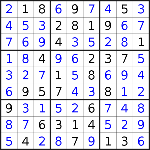 Sudoku solution for puzzle published on Monday, 3rd of August 2020