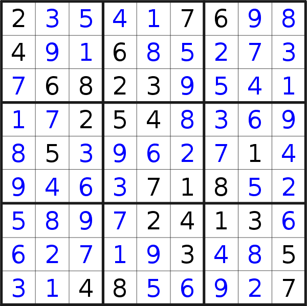 Sudoku solution for puzzle published on Tuesday, 4th of August 2020
