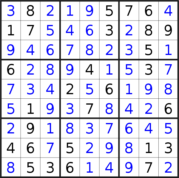 Sudoku solution for puzzle published on Friday, 21st of August 2020