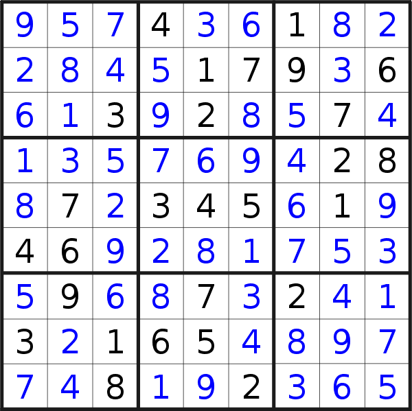 Sudoku solution for puzzle published on Saturday, 29th of August 2020