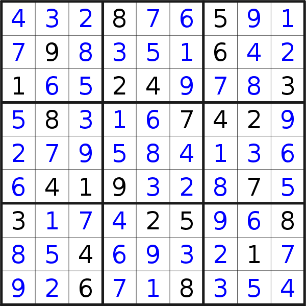 Sudoku solution for puzzle published on Friday, 4th of September 2020