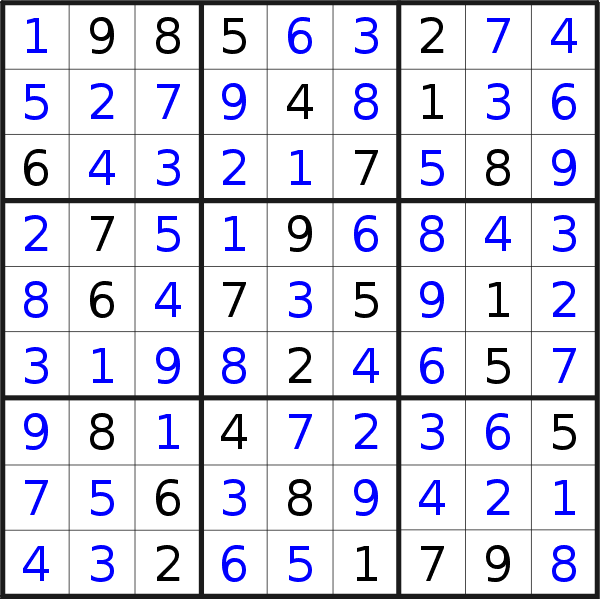 Sudoku solution for puzzle published on Saturday, 5th of September 2020